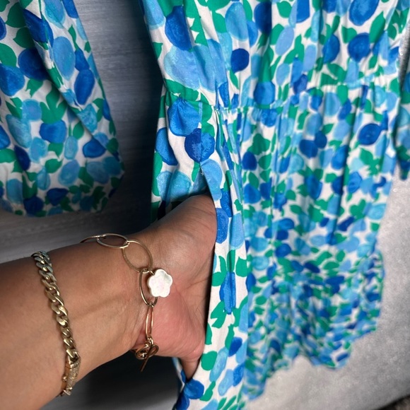 J. Crew Blue 3/4 Sleeve Bishop Sundress - Picture 6 of 8